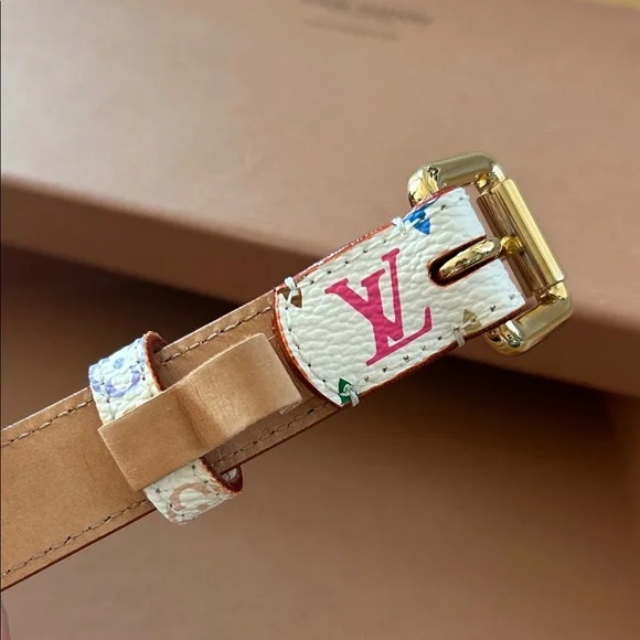 Louis Vuitton Rare Murakami Monogram Belt - NIB LOUIS VUITTON - MURAKAMI MULTICOLOUR MONOGRAM SLIM BELT – RE  main image 4